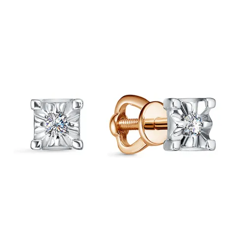 Серьги пусеты-гвоздики, Золото 585, С03817-120
