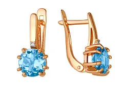 Серьги, Золото 585, Топаз 246308 1 6 1